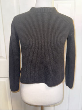 Jenni Kayne 100% Cashmere Sweater Small Cropped Ribbed Minimalist Quiet Luxury